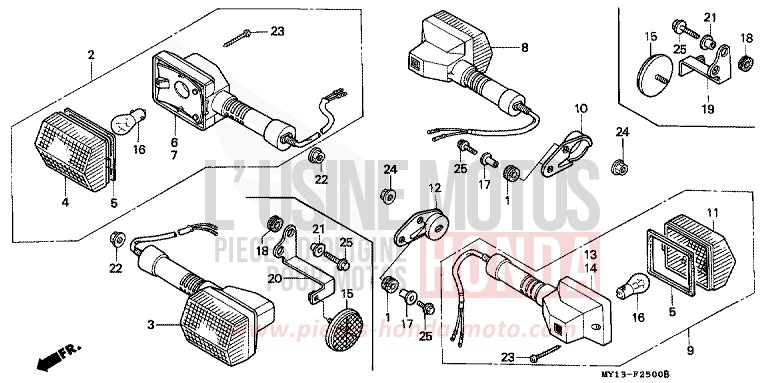 BLINKER von Africa Twin 750 ROSS WHITE (NH196) von 1998